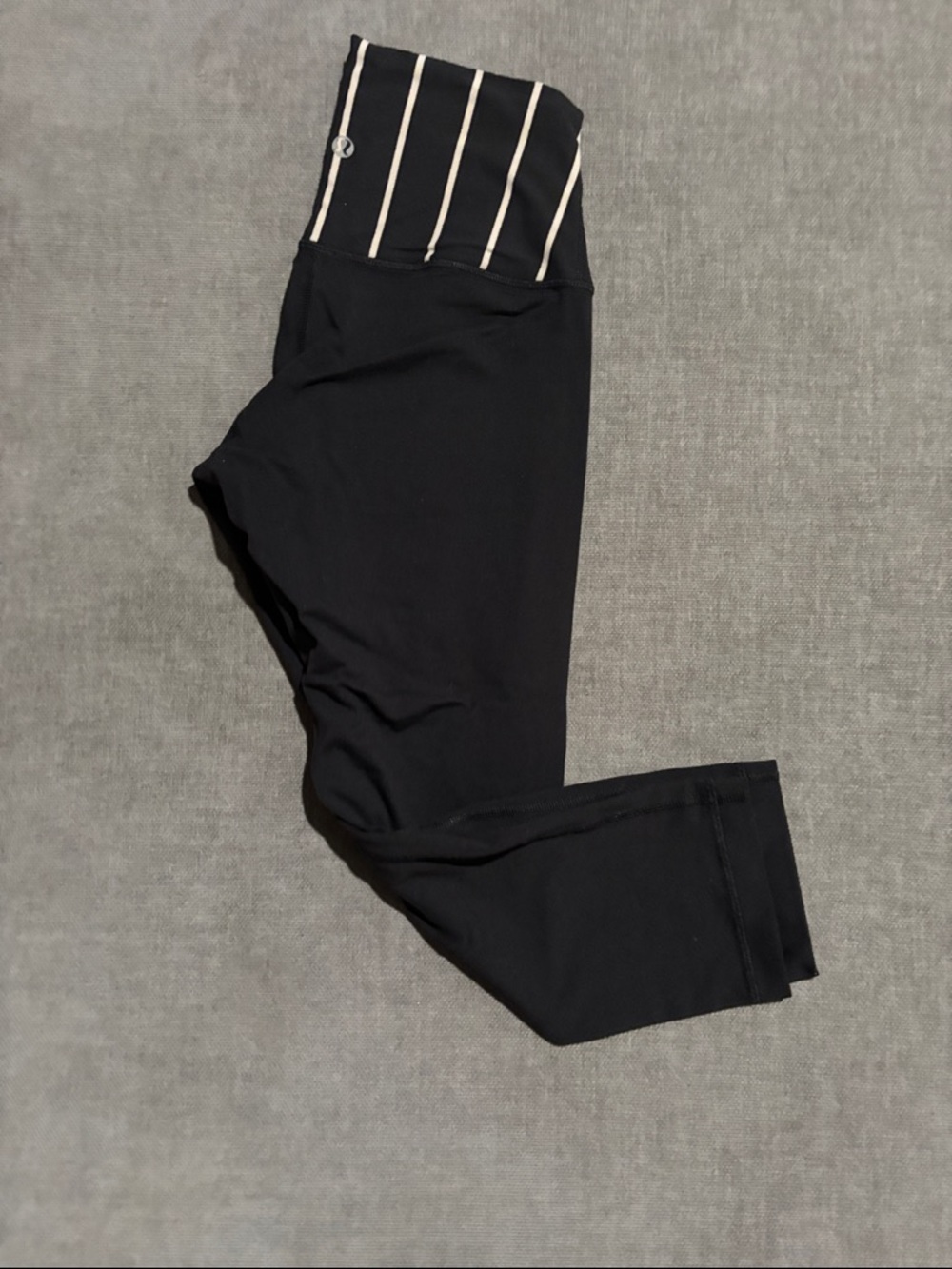 lululemon athletica Black Leggings with Striped Waistband